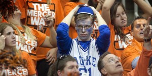 What a shock - a Duke fan in face paint. 